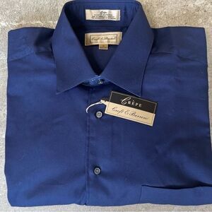 Croft & Barrow Crèpe Dress Shirt | Navy Blue | Size 16 34/35 | NWT